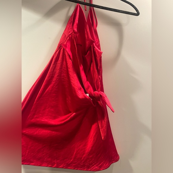 Princess Polly Red Cowl Neck Open back Mini Dress - Picture 4 of 6